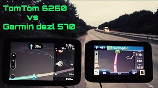 Tomtom Go Professional 6250 Vs Garmin Dezl 570 Road Test Truck Coach satnav [upl. by Diannne]