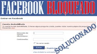 Recuperar Facebook Bloqueado Temporalmente  Facebook Inhabilitado [upl. by Glen]