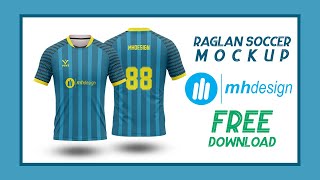 Raglan Soccer Mockup Smart Object  Free Download TIFF Photoshop [upl. by Drusilla]