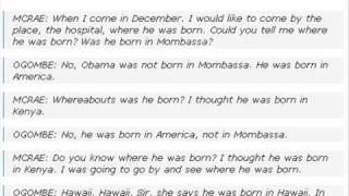 Obama Not Born In Kenya  McRae  Berg Full Clip of Grandmother [upl. by Reiche139]