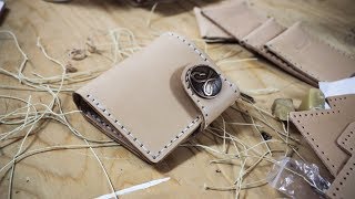 Making a Leather Snap Wallet with Cutting Dies [upl. by Aisatana452]