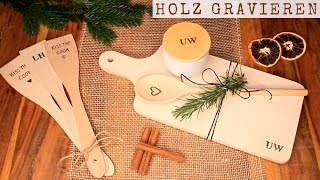 Holz gravieren  personalisierte Weihnachtsgeschenke selber machen [upl. by Lenox]