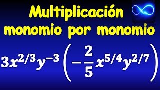 85 Multiplicación monomio por monomio con fracciones en el exponente [upl. by Nnayllas329]