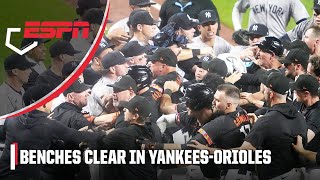 BENCHES CLEAR in Yankees vs Orioles after pitch to the head  ESPN MLB [upl. by Eaver]