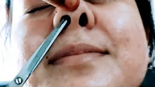 Nose hair cuttingEasy nose hair removal mathodcut pummybeautyworldSwapnasLife28 shhaircut [upl. by Nallac194]