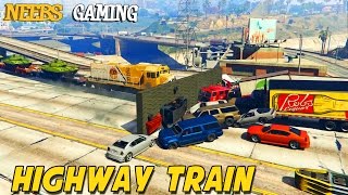 GTA 5 MODS  HIGHWAY TRAIN BULLDOZER Harry Potter amp Biker Melee Mods [upl. by Aneeb]