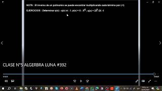 ALGEBRA CLASE N° 5 [upl. by Amleht]