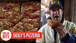 Barstool Pizza Review  Sicilys Pizzeria Detroit MI [upl. by Arihat986]