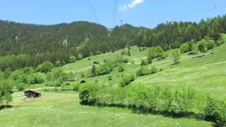 Luftseilbahn Betten Dorf  Bettmeralp Bergfahrt [upl. by Sullecram]