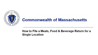 How to File a Meals Food amp Beverage MFB Return for a Single Location [upl. by Corabella]