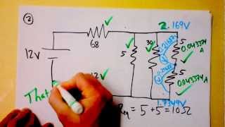 Parallel and Series Resistor Circuit Analysis Worked Example using Ohms Law Reduction  Doc Physics [upl. by Eicyak]