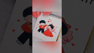 Cute Couple Colour Drawing 💕❤️🩷 art drawing colour cute shorts shortsfeed viralshorts share [upl. by Goer]