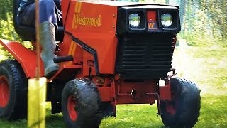 Aerating the Lawn with Diesel Westwood Tractor [upl. by Marcelo937]