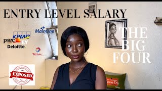 HOW MUCH IS ENTRY LEVEL SALARY AT THE BIG FOUR KPMG ERNST amp YOUNG HAWAEI TOTAL E amp P MAINONE [upl. by Avlis814]