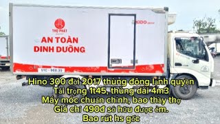 Cần bán hino 300 đời 2017 thùng đông lạnh quyền 1t5 dài 4m3  bao rút hồ sơ gốc  lh 0346542049 [upl. by Ahtikal746]