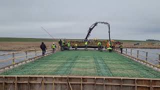 Scheflo bridge deck pour Timelapse video  Bottineau County [upl. by Leiria]