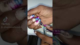 Watch me infill my nails 💅🏿 nails acrylicnails shorts [upl. by Atsahs]