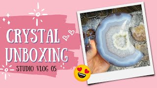 CRYSTAL UNBOXING MICE CATS amp MOONS OH MY STUDIO VLOG 05 [upl. by Worsham]