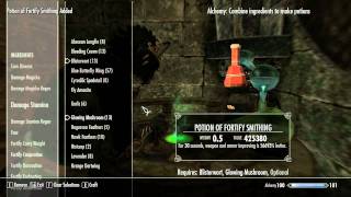 TESV Skyrim  Alchemy exploit that allows you to make overpowered items [upl. by Slohcin]