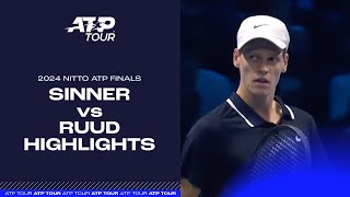 2024 Nitto ATP Finals Sinner vs Ruud Highlights [upl. by Bradney180]