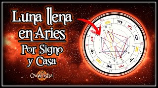 ANÁLISIS COMPLETO Luna llena en Aries ♈ Por Signo y Casa  Cómo canalizar su energía [upl. by Tenneb]