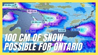 Up to 100 cm of Snow Possible as Intense Snow Squalls Begin In Ontario  foreacst [upl. by Laktasic]