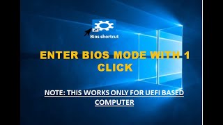 Enter Computer bios without pressing BIOS keywith one clickApplicable only for UEFI based PC [upl. by Macegan605]