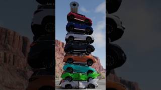 8 fortuner cars tower fall vs iron roll ☠️  beamng drive  beamng fortuner beamngdrive [upl. by Irabaj]