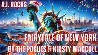 Fairytale of New York by The Pogues amp Kirsty MacColl  Lyric Inspired AI Art [upl. by Lliw]