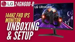 LG 24GN600B 238” UltraGear™ Full HD IPS 1ms GtG Gaming Monitor Unboxing and Setup [upl. by Kina791]