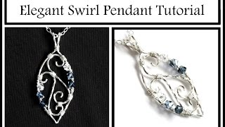 Jewelry Tutorial  Elegant Swirl Pendant Part 1  Wire Wrapping for Beginners [upl. by Nadeen599]