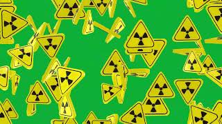 Danger Industrial Radiation Swirling Sign Animation on Green Screen Background  4K  FREE TO USE [upl. by Allrud156]