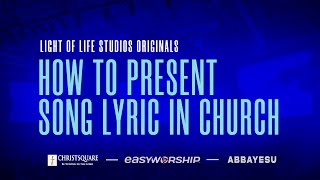 How to Project Song Lyrics in Church  சபையில் பாடல்வரிகளை எவ்வாறு ப்ராஜெக்ட் செய்யலாம் [upl. by Frodin]