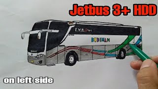 Jetbus 3  Drawing and coloring jetbus 3 hdd budiman left and front [upl. by Mair367]