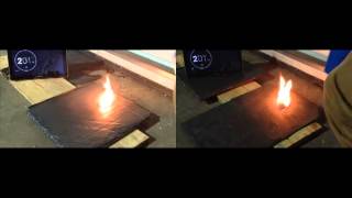 Propane Torch Burning Test sidebyside Polysand Slate vs Competitor [upl. by Anailuig]