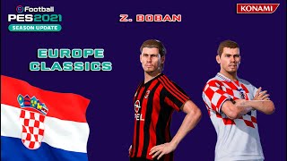 Z BOBAN facestats Europe Classics How to create in PES 2021 [upl. by Pinzler]