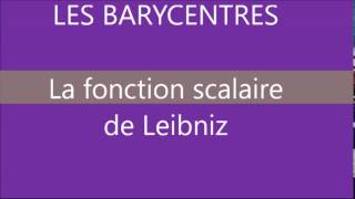 Barycentre  La fonction scalaire de Leibniz réduction des sommes de MAi² [upl. by Ruprecht642]