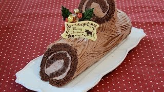 【スイーツレシピ】ブッシュ・ド・ノエル bûche de Noël [upl. by Tekcirc]