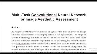 Multi Task Convolutional Neural Network for Image Aesthetic Assessment [upl. by Namsu]