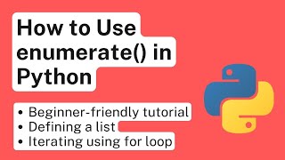 How to Use enumerate in Python [upl. by Mickey]