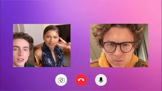 ZENDAYA TIMOTHEE amp TOM’S AWKWARD FACETIME ft thirdwheeling [upl. by Nerra]