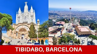 Tibidabo Barcelona Amusement Park and Church  Spain 2021 [upl. by Yclek500]