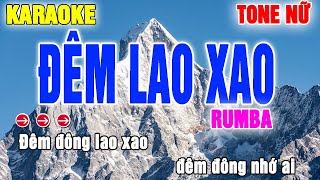 Đêm Lao Xao Karaoke Rumba Tone Nữ  Beat Thanh Hà [upl. by Wheaton]