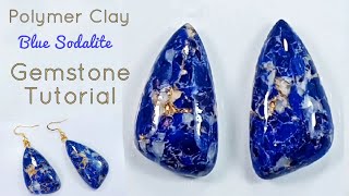 Clay Jewellers Polymer clay Sodalite Gemstone tutorialLoviCraft [upl. by Naraj]