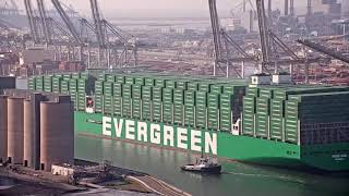 First arrival Ever Ace at Port of Rotterdam  PortOfRotterdam [upl. by Naeerb978]