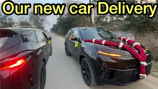 Taking Delivery of our new car  Tata harrier new model 2024 tataharrier tata tatamotors car [upl. by Edlitam]