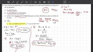 Espectrofotometria 14 Calcular la absorbancia de bilirrubina [upl. by Arnaldo]