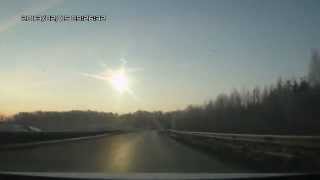 Chelyabinsk Meteor Dashcam View [upl. by Alburga]