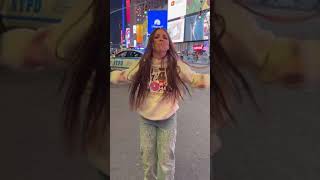 Kreete dancing to Vossi Bop  Times Square NYC [upl. by Ahselak]