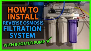 How To Install a Reverse Osmosis RO Water System  Basement with Booster Pump iSpring RCC100P [upl. by Iams]